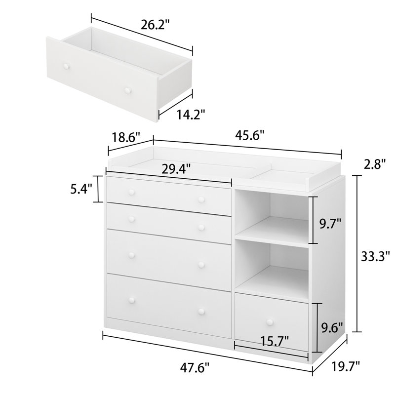 Harriet Bee Hamna Changing Table Dresser & Reviews | Wayfair